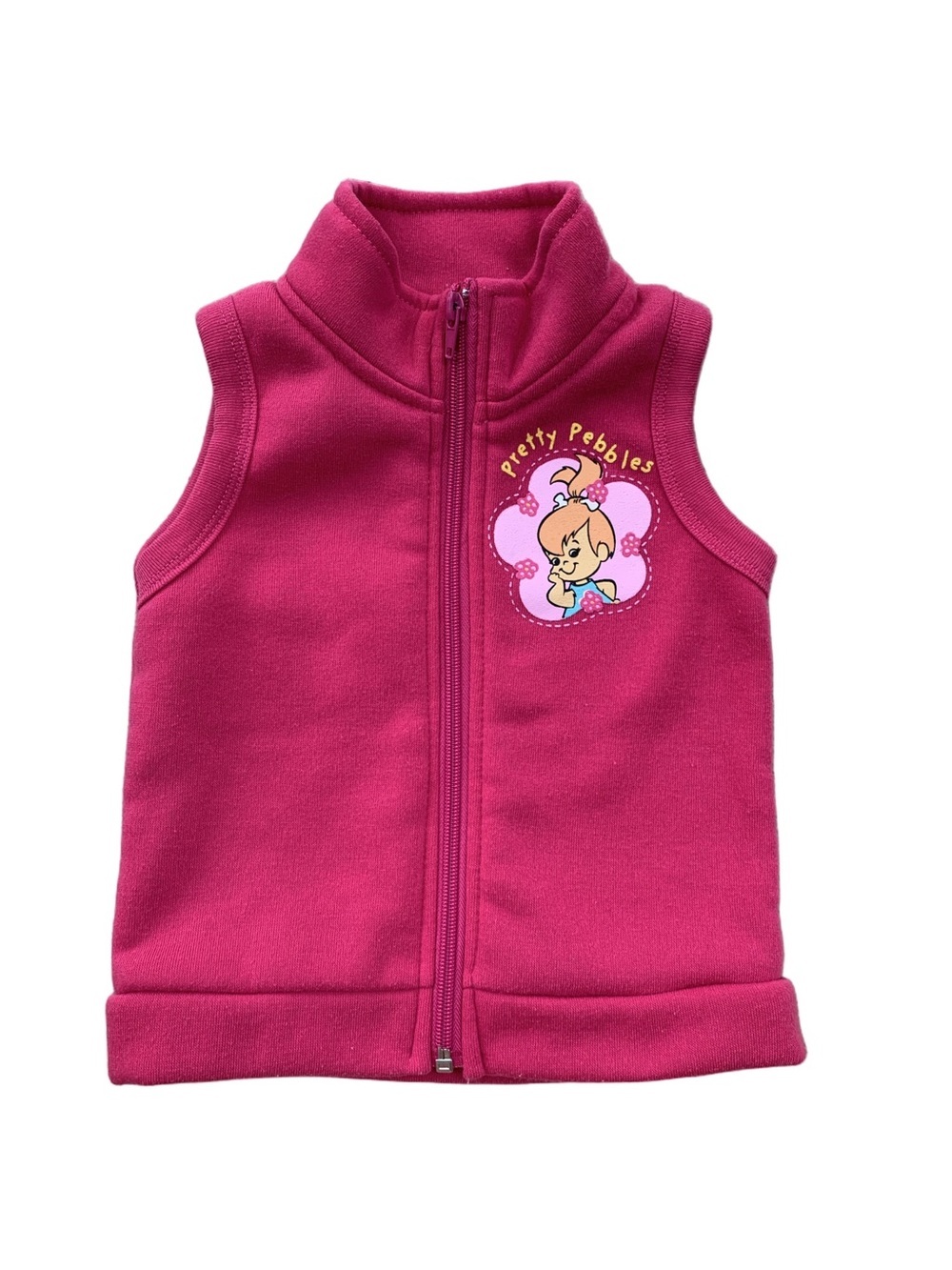 Vintage The Flintstones Size 24 Months Pink Fleece Pretty Pebbles Character Vest
